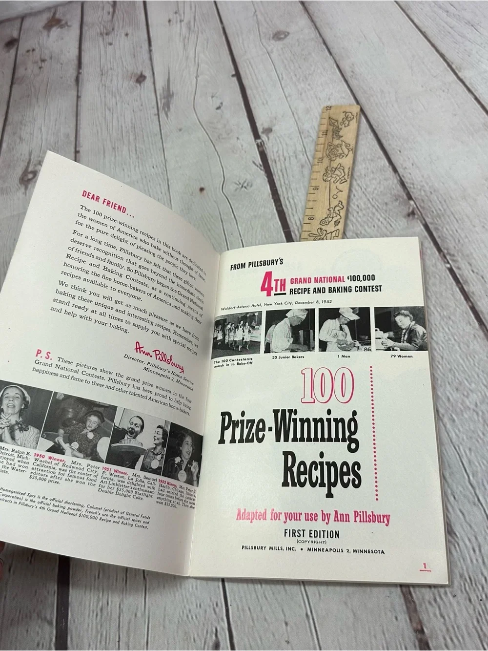 vtg 1953 Pillsbury prize winning recipes retro MCM mid century modern paperback